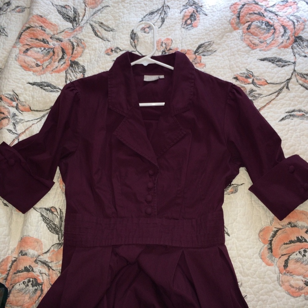 eShakti Maroon Vintage Inspired Dress Size L/12